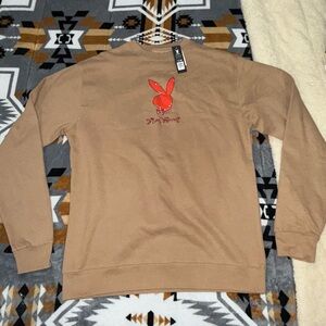 PLAYBOY CLUB TOKYO JAPAN Brown Crewneck Men's Sweater
